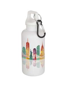 Botella de 400 ml de color liso de plástico reciclado con certificado RCS y mosquetón N10368001 2