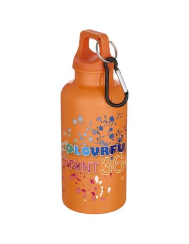 Botella de 400 ml de color liso de plástico reciclado con certificado RCS y mosquetón N13368001