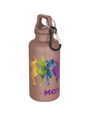 Botella de 400 ml de color liso de plástico reciclado con certificado RCS y mosquetón N04368001