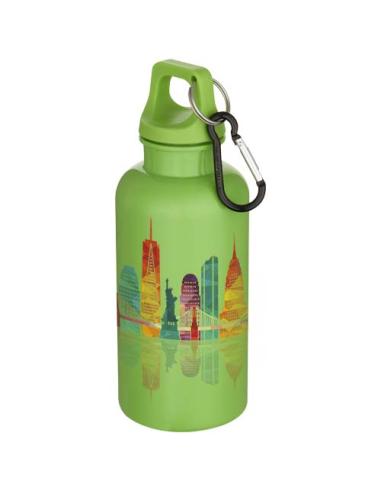 Botella de 400 ml de color liso de plástico reciclado con certificado RCS y mosquetón N36368001