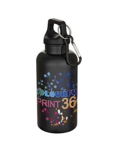 Botella de 400 ml de color liso de plástico reciclado con certificado RCS y mosquetón N09368001