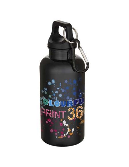 Botella de 400 ml de color liso de plástico reciclado con certificado RCS y mosquetón N09368001