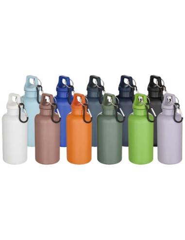 Botella de 400 ml de color liso de plástico reciclado con certificado RCS y mosquetón N09368001