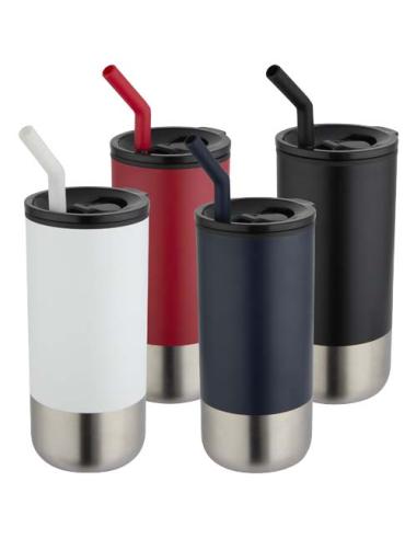 Vaso con aislamiento de 480 ml con certificado RCS y pajita N55819001