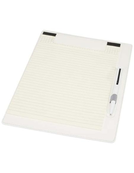 Portapapeles A4 con cierre magnético y bolígrafo de material reciclado RCS (tinta negra) N10050701