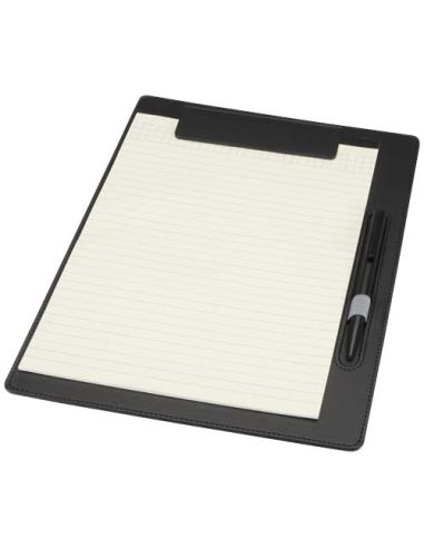 Portapapeles A4 con cierre magnético y bolígrafo de material reciclado RCS (tinta negra) N09050701
