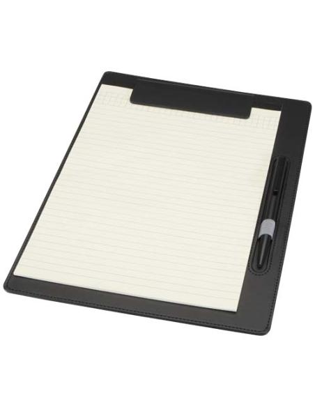 Portapapeles A4 con cierre magnético y bolígrafo de material reciclado RCS (tinta negra) N09050701