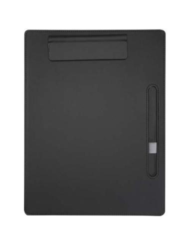 Portapapeles A4 con cierre magnético y bolígrafo de material reciclado RCS (tinta negra) N09050701