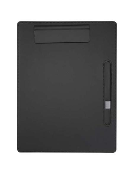 Portapapeles A4 con cierre magnético y bolígrafo de material reciclado RCS (tinta negra) N09050701