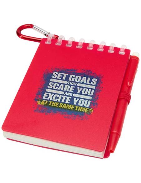 Set de libreta de tapa blanda y bolígrafo de exterior de material reciclado (tinta azul) N12150701