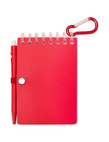 Set de libreta de tapa blanda y bolígrafo de exterior de material reciclado (tinta azul) N12150701