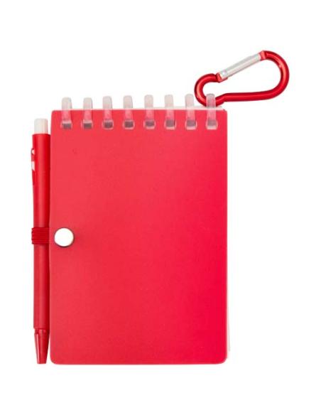 Set de libreta de tapa blanda y bolígrafo de exterior de material reciclado (tinta azul) N12150701