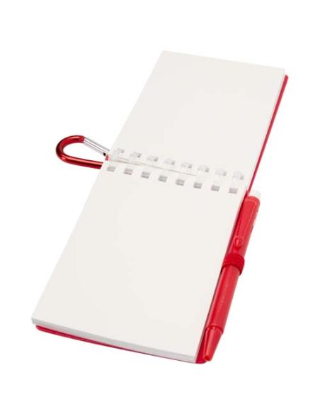 Set de libreta de tapa blanda y bolígrafo de exterior de material reciclado (tinta azul) N12150701