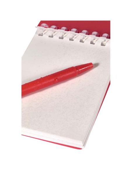 Set de libreta de tapa blanda y bolígrafo de exterior de material reciclado (tinta azul) N12150701