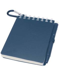 Set de libreta de tapa blanda y bolígrafo de exterior de material reciclado (tinta azul) N12150701