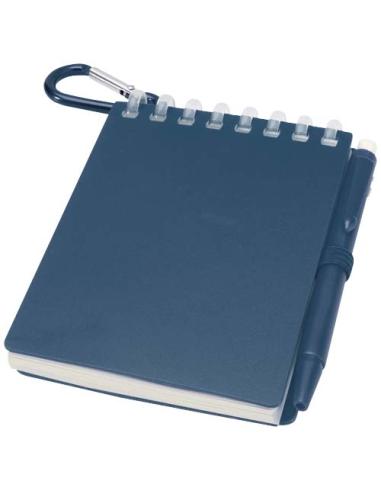 Set de libreta de tapa blanda y bolígrafo de exterior de material reciclado (tinta azul) N15150701