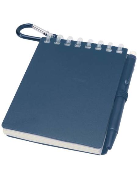 Set de libreta de tapa blanda y bolígrafo de exterior de material reciclado (tinta azul) N15150701