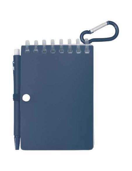 Set de libreta de tapa blanda y bolígrafo de exterior de material reciclado (tinta azul) N15150701