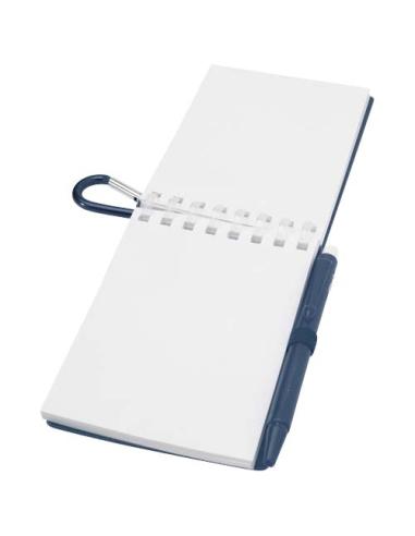 Set de libreta de tapa blanda y bolígrafo de exterior de material reciclado (tinta azul) N15150701