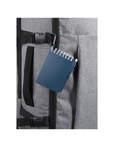 Set de libreta de tapa blanda y bolígrafo de exterior de material reciclado (tinta azul) N15150701