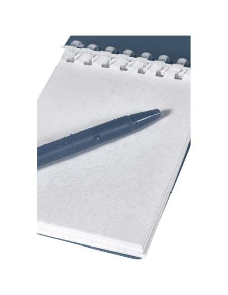 Set de libreta de tapa blanda y bolígrafo de exterior de material reciclado (tinta azul) N15150701