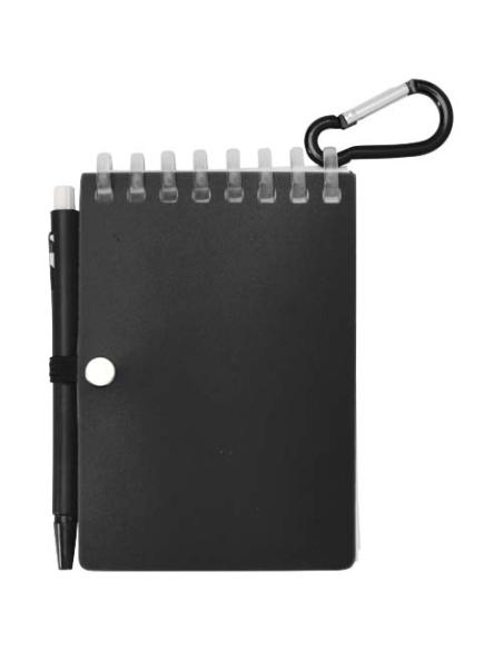 Set de libreta de tapa blanda y bolígrafo de exterior de material reciclado (tinta azul) N09150701