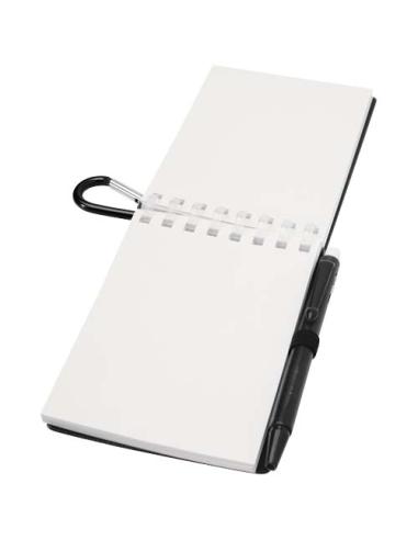 Set de libreta de tapa blanda y bolígrafo de exterior de material reciclado (tinta azul) N09150701