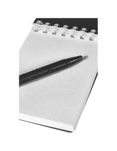 Set de libreta de tapa blanda y bolígrafo de exterior de material reciclado (tinta azul) N09150701