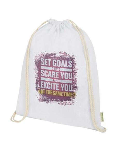 Bolsa con cuerdas de 5 l algodón orgánico OCS de 140 g/m² N10187021