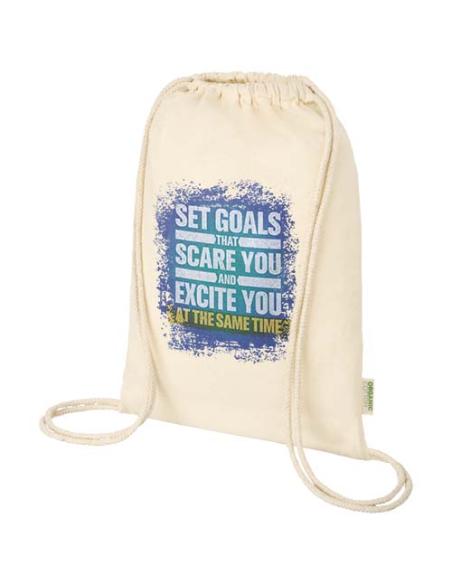 Bolsa con cuerdas de 5 l algodón orgánico OCS de 140 g/m² N60187021