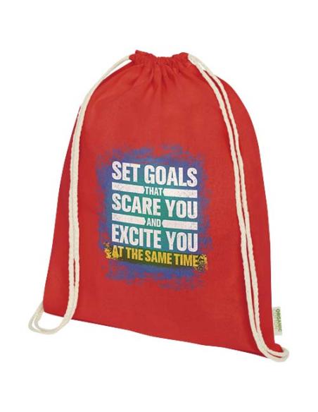 Bolsa con cuerdas de 5 l algodón orgánico OCS de 140 g/m² N12187021