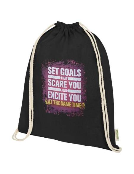 Bolsa con cuerdas de 5 l algodón orgánico OCS de 140 g/m² N09187021