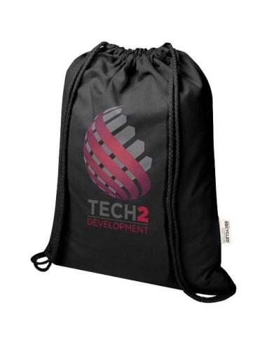 Bolsa con cuerdas de 5 l de algodón reciclado GRS de 180 g/m² N09197021