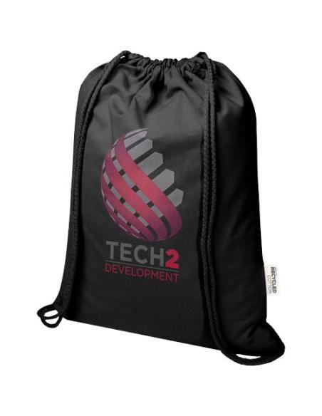 Bolsa con cuerdas de 5 l de algodón reciclado GRS de 180 g/m² N09197021