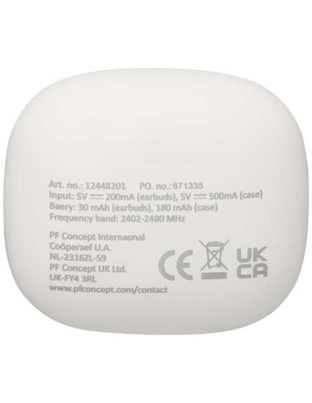 Auriculares True Wireless Bluetooth® de plástico reciclado con almohadillas de silicona N10284421