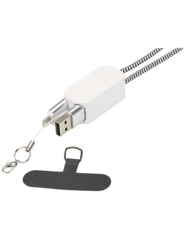 Lanyard de plástico reciclado para smartphone con cable integrado 5 en 1 de 27 W N10494421