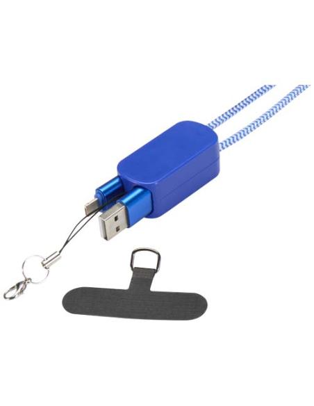 Lanyard de plástico reciclado para smartphone con cable integrado 5 en 1 de 27 W N35494421