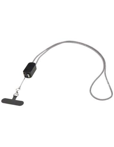 Lanyard de plástico reciclado para smartphone con cable integrado 5 en 1 de 27 W N09494421