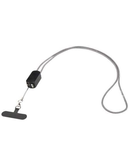 Lanyard de plástico reciclado para smartphone con cable integrado 5 en 1 de 27 W N09494421