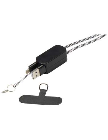 Lanyard de plástico reciclado para smartphone con cable integrado 5 en 1 de 27 W N09494421