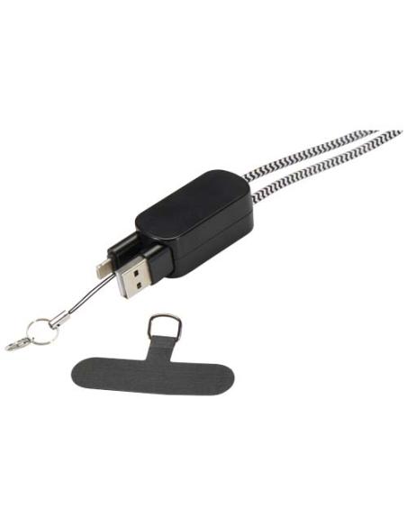 Lanyard de plástico reciclado para smartphone con cable integrado 5 en 1 de 27 W N09494421
