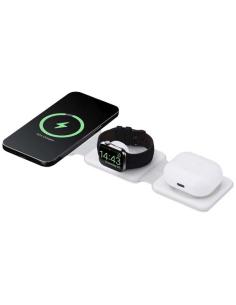 Cargador inalámbrico plegable 3 en 1 de 15 W de plástico reciclado N10894421