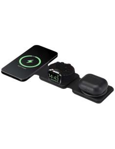 Cargador inalámbrico plegable 3 en 1 de 15 W de plástico reciclado N10894421