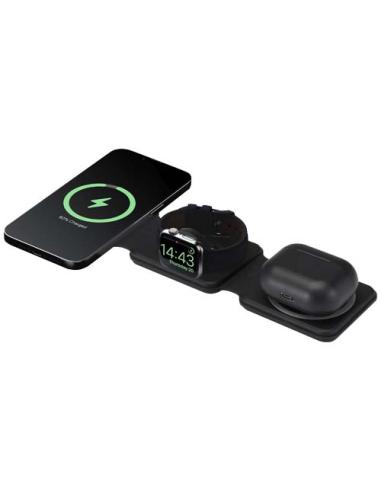 Cargador inalámbrico plegable 3 en 1 de 15 W de plástico reciclado N09894421