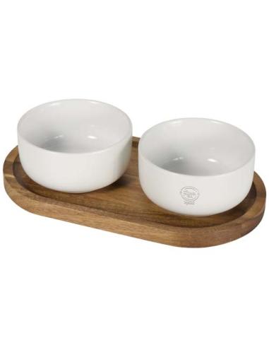 Set de bandeja de madera y cuencos de cerámica N10504621