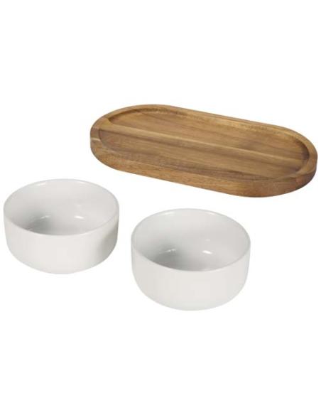 Set de bandeja de madera y cuencos de cerámica N10504621