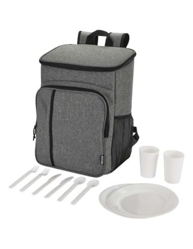 Mochila picnic nevera de 20l con material reciclado GRS incluyendo set de cubiertos N70021031