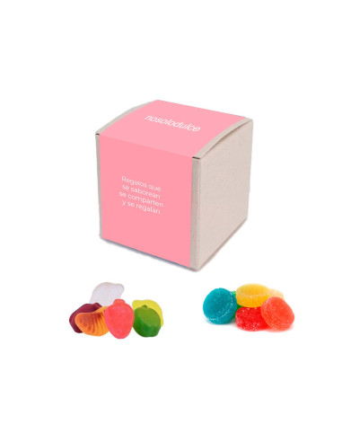 Caja Mini Cubo rellena de Gominolas Personalizada | Desde 1,25 € | nosolodulce