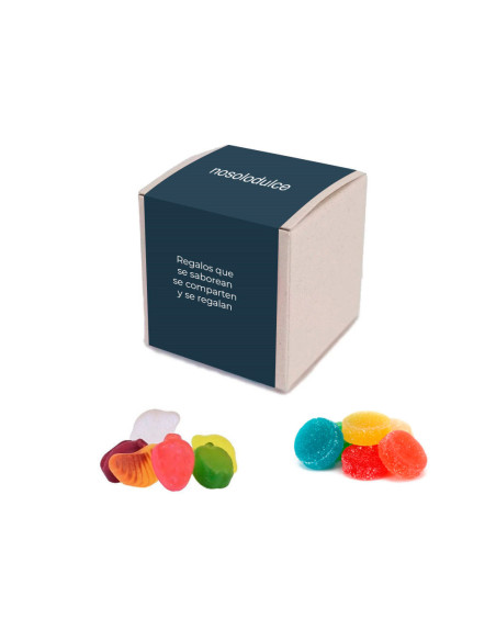 Caja Mini Cubo rellena de Gominolas Personalizada | Desde 1,25 € | nosolodulce