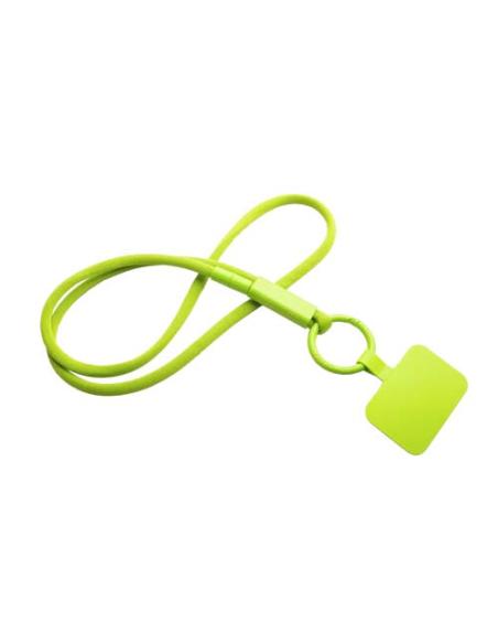 Lanyard con soporte para teléfono con tubo de plástico reciclado N11300IP1
